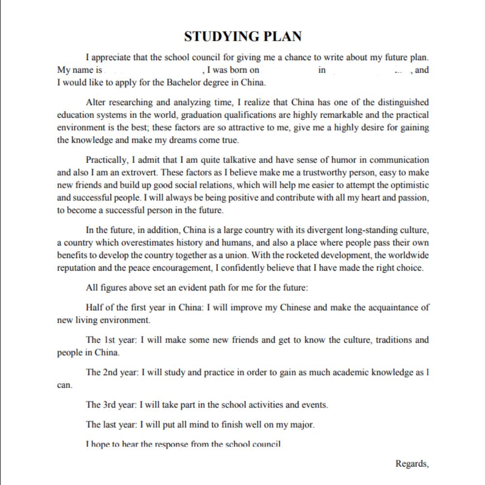 Mẫu kế hoạch học tập 2